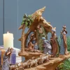 Decorator's Warehouse Christmas Accents^13.5" Resin Stairway Nativity With Sheep Herd