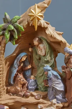 Decorator's Warehouse Christmas Accents^13.5" Resin Stairway Nativity With Sheep Herd