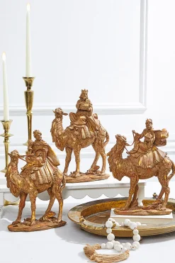 Decorator's Warehouse Christmas Accents^13" Resin Three Kings On Camels - Set Of 3