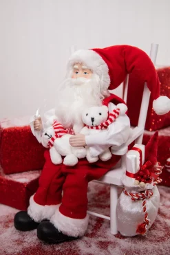 Decorator's Warehouse Christmas Accents^14” Santa In Chair With Bears