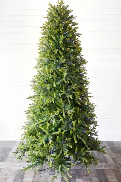 Decorator's Warehouse Christmas Trees|Christmas Trees^9' Slim Trinity Pine Artificial Christmas Tree With 1150 Color-Changing Lights