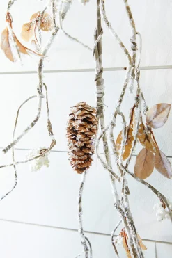 Decorator's Warehouse Christmas Garlands^48" Snow W/Glitter Winter Chalet Garland - Natural/Frost