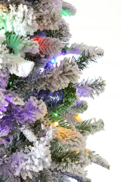 Decorator's Warehouse Christmas Trees|Christmas Trees^9' Snowcrest Pencil Pine Artificial Christmas Tree With 700 Color-Changing Lights