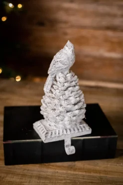 Decorator's Warehouse Christmas Accents^9” White Pine Cone Bird Stocking Hanger