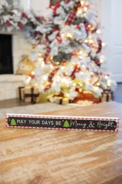 Decorator's Warehouse Christmas Accents^23.6 Wood Holiday Block Sign