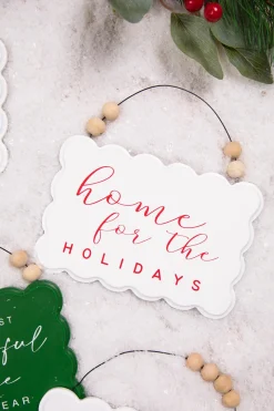 Decorator's Warehouse Christmas Accents^6.6” Wood Holiday Sign Ornament
