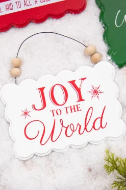 Decorator's Warehouse Christmas Accents^6.6” Wood Holiday Sign Ornament