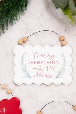 Decorator's Warehouse Christmas Accents^6.6” Wood Holiday Sign Ornament