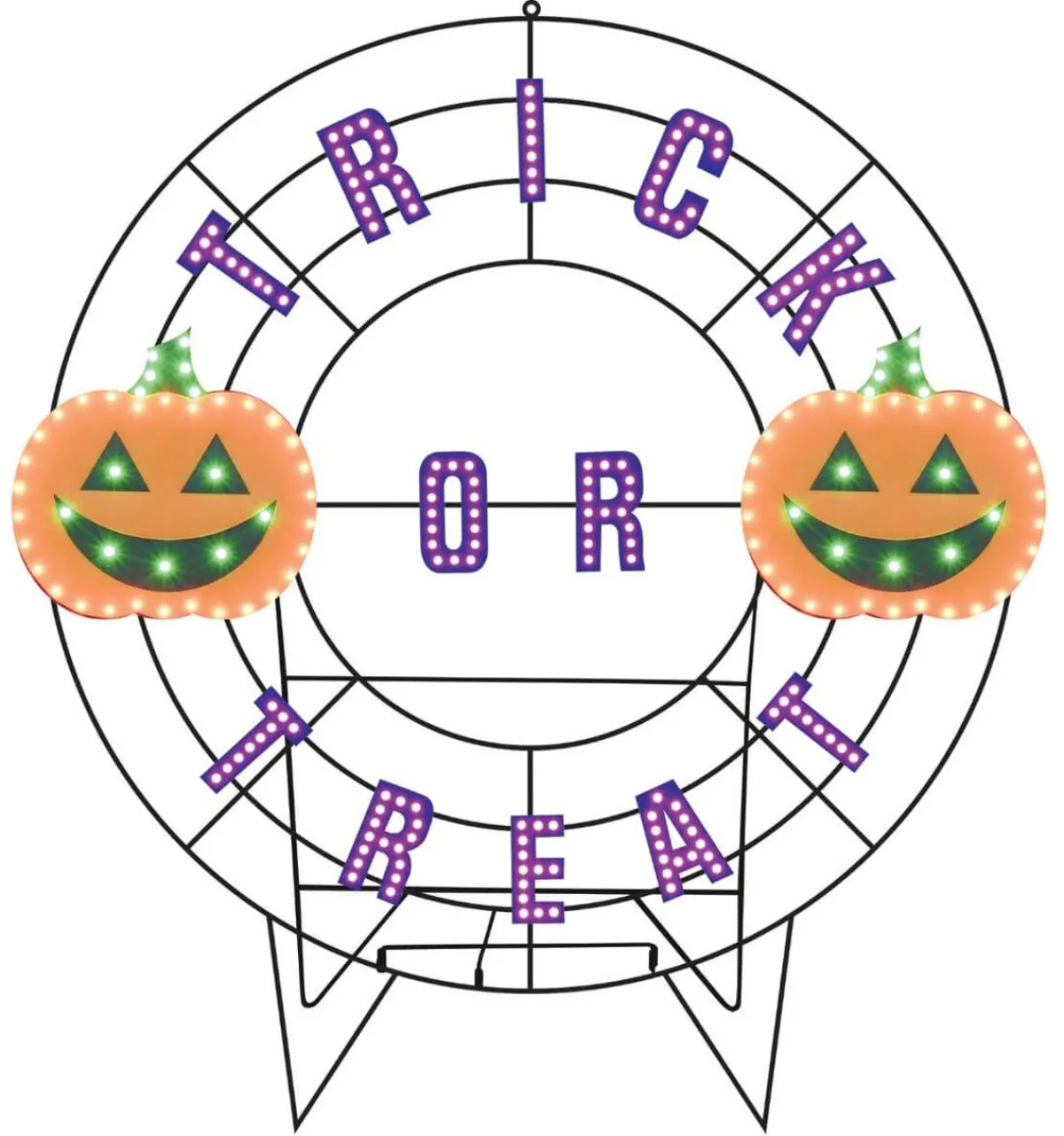 Decorator's Warehouse Outdoor Lighting^40" Wreath - Trick Or Treat With Jack O'Lanterns With 239 Lights