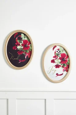 Decorator's Warehouse Christmas Accents^12" X 16" Floral Wood Wall Decor