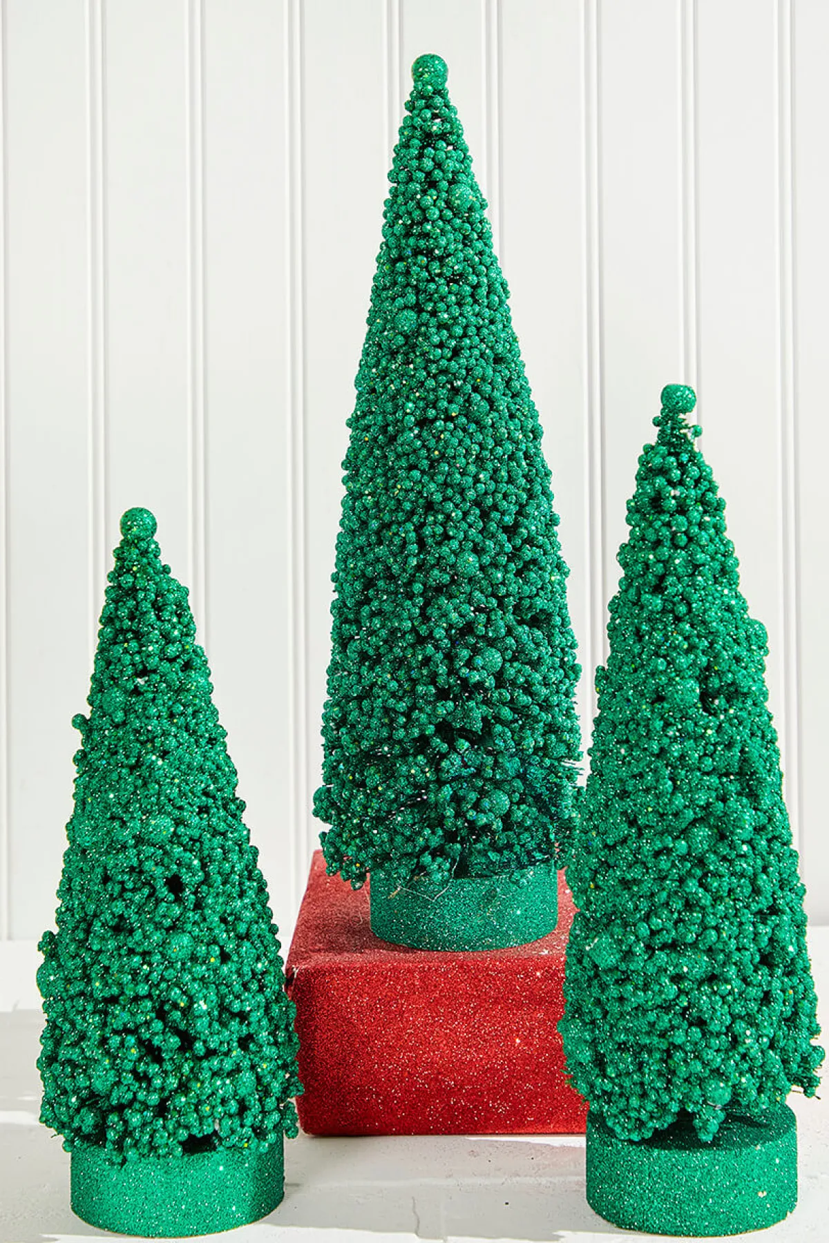 Decorator's Warehouse Christmas Accents^Bottle Brush Trees - Set Of 3 - Green