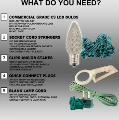 Decorator's Warehouse Bulbs|Outdoor Lighting^C9 Platinum Elite LED SMD Bulb (25 Bulbs/bag) - Faceted, Blue