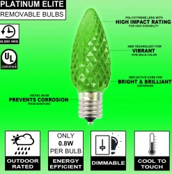 Decorator's Warehouse Bulbs|Outdoor Lighting^C9 Platinum Elite LED SMD Bulb (25 Bulbs/bag) - Faceted, Green