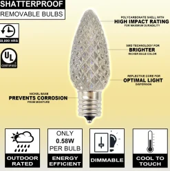 Decorator's Warehouse Outdoor Lighting|Bulbs^C9 Wonderful LED SMD Bulb (25 Bulbs/bag) - Faceted, Warm White