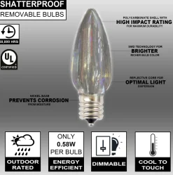 Decorator's Warehouse Bulbs|Outdoor Lighting^C9 Wonderful LED SMD Bulb (25 Bulbs/bag) - Smooth, Cool White
