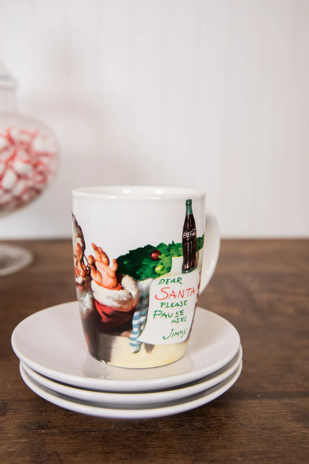 Decorator's Warehouse Christmas Accents^Dolomite Coca-Cola Santa Mug