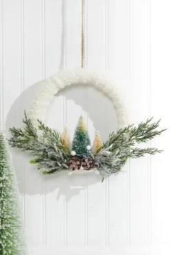 Decorator's Warehouse Christmas Accents^Frosted Christmas Tree Wreath Ornament