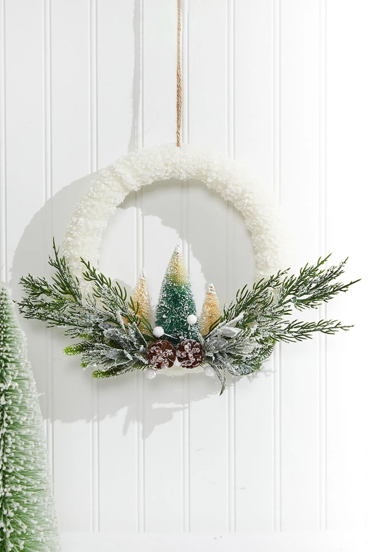 Decorator's Warehouse Christmas Accents^Frosted Christmas Tree Wreath Ornament