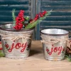 Decorator's Warehouse Christmas Accents^Galvanized Metal “Joy” Containers - Set Of 2