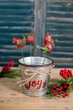 Decorator's Warehouse Christmas Accents^Galvanized Metal “Joy” Containers - Set Of 2