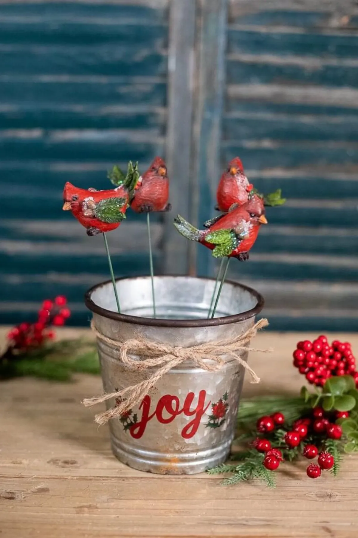 Decorator's Warehouse Christmas Accents^Galvanized Metal “Joy” Containers - Set Of 2