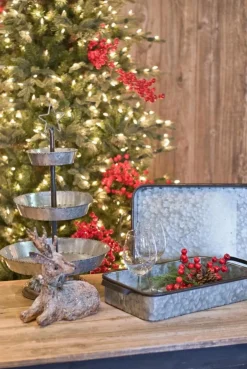 Decorator's Warehouse Christmas Accents^Galvanized Metal Trays - Set Of 2