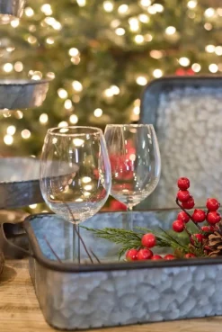 Decorator's Warehouse Christmas Accents^Galvanized Metal Trays - Set Of 2