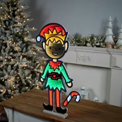 Decorator's Warehouse Infinity Lights|Indoor Lighting^29"H Elf With Candy Cane Infinity Light
