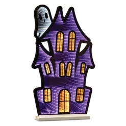 Decorator's Warehouse Infinity Lights|Indoor Lighting^23.5"H Haunted House With Ghost Infinity Light