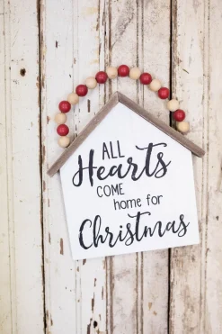 Decorator's Warehouse Christmas Accents^7.5”H Snowman Wall Hanging With Beaded Hanger