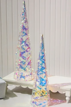 Decorator's Warehouse Christmas Accents^LED Iridescent Trees (Battery Operated) - Set Of 2