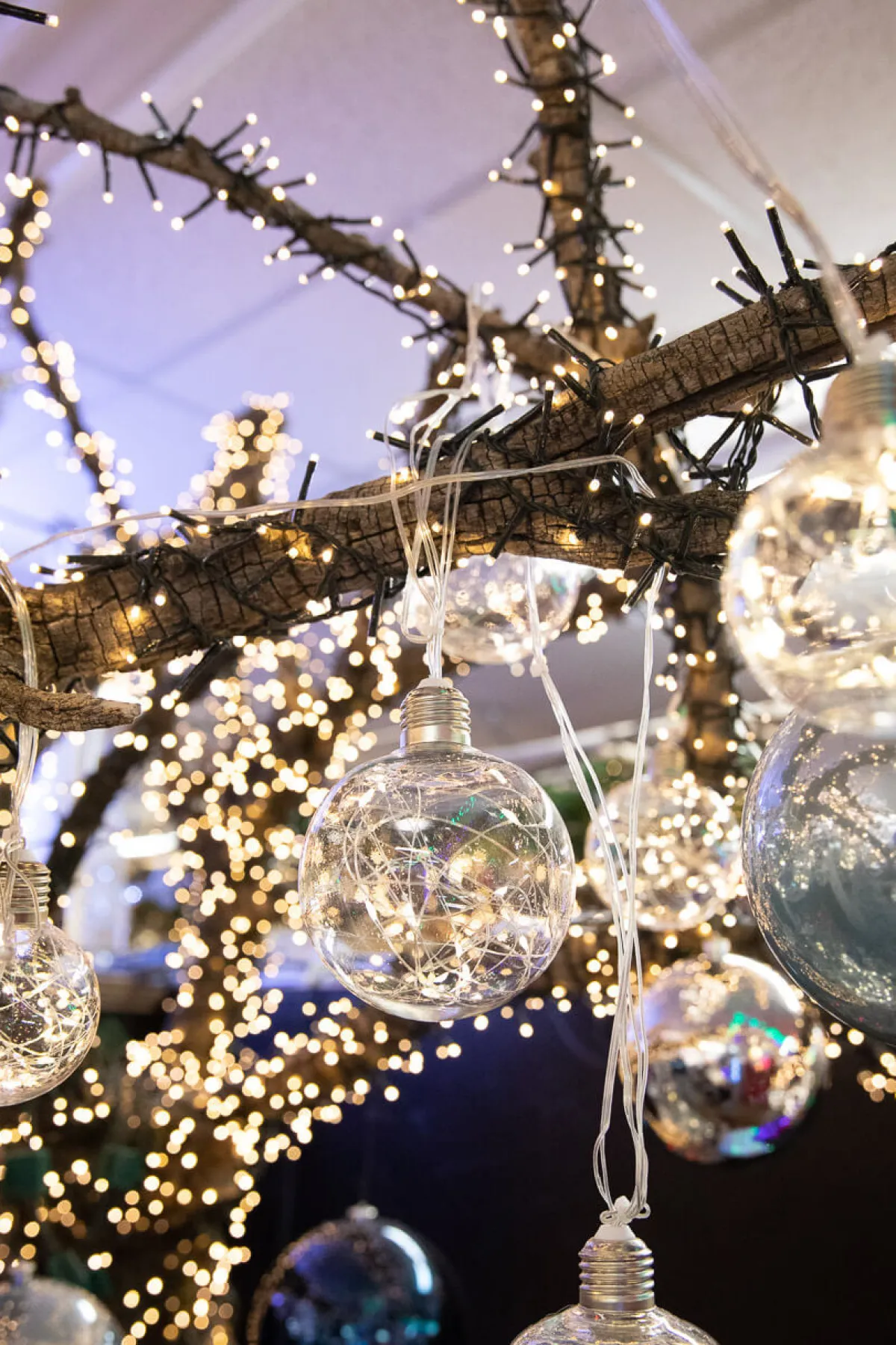Decorator's Warehouse Indoor Lighting|Orb Lights^LED String Lights With Clear Balls - 6" Orbs