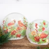 Decorator's Warehouse Christmas Accents^Lighted Glass Disc - Set Of 2