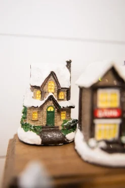 Decorator's Warehouse Christmas Accents^Lighted Holiday House With Battery Powered LEDs