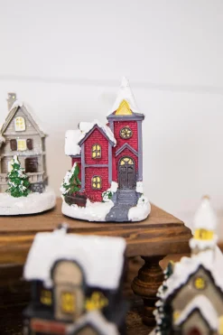 Decorator's Warehouse Christmas Accents^Lighted Holiday House With Battery Powered LEDs