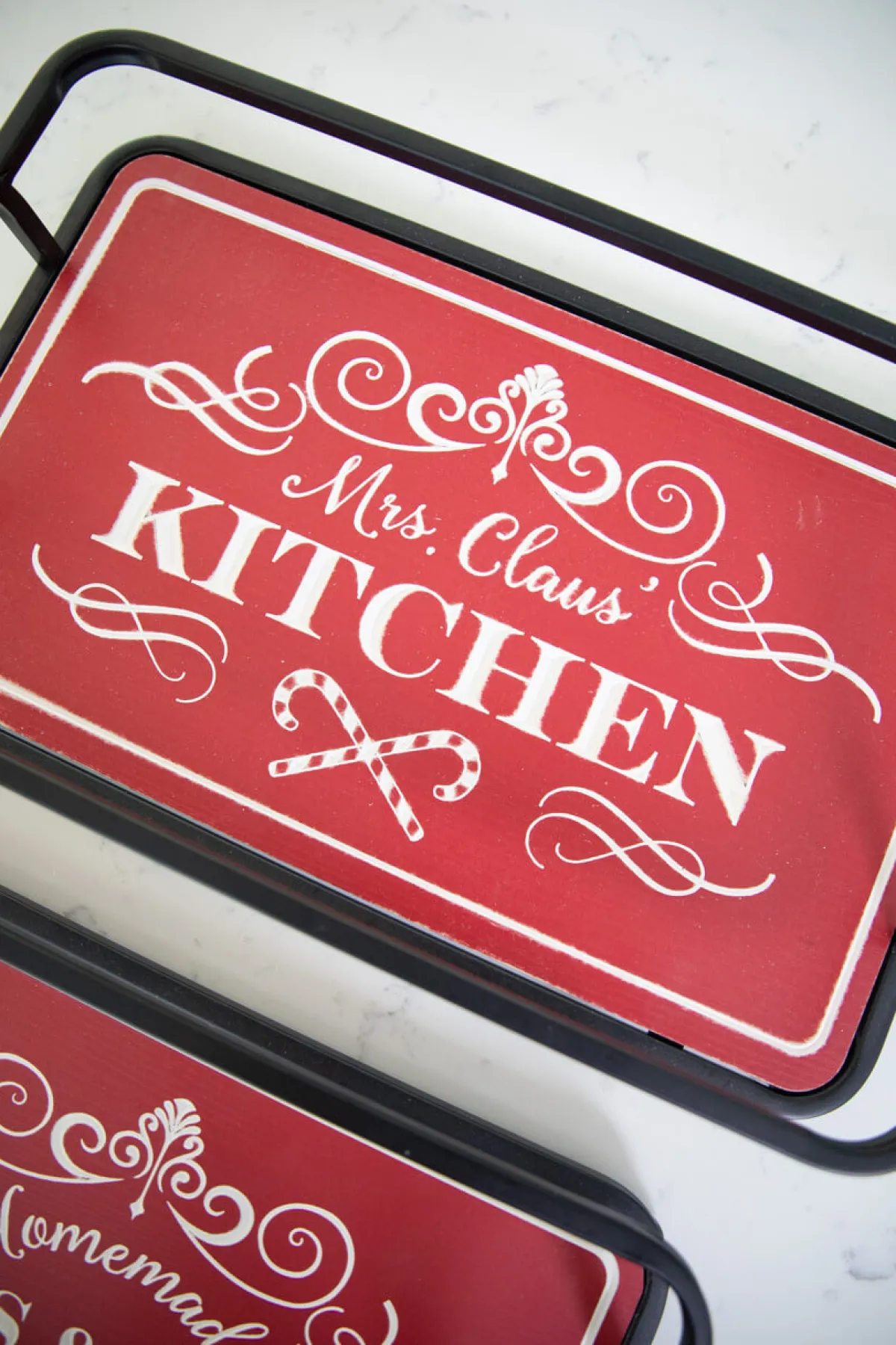Decorator's Warehouse Christmas Accents^Metal & Wood Engraved Holiday Trays - Set Of 2