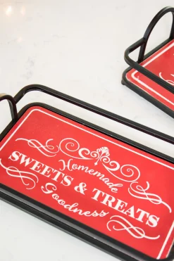 Decorator's Warehouse Christmas Accents^Metal & Wood Engraved Holiday Trays - Set Of 2