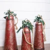Decorator's Warehouse Christmas Accents^Metal Holiday Bells With Bow & Jute Hanger - Set Of 3