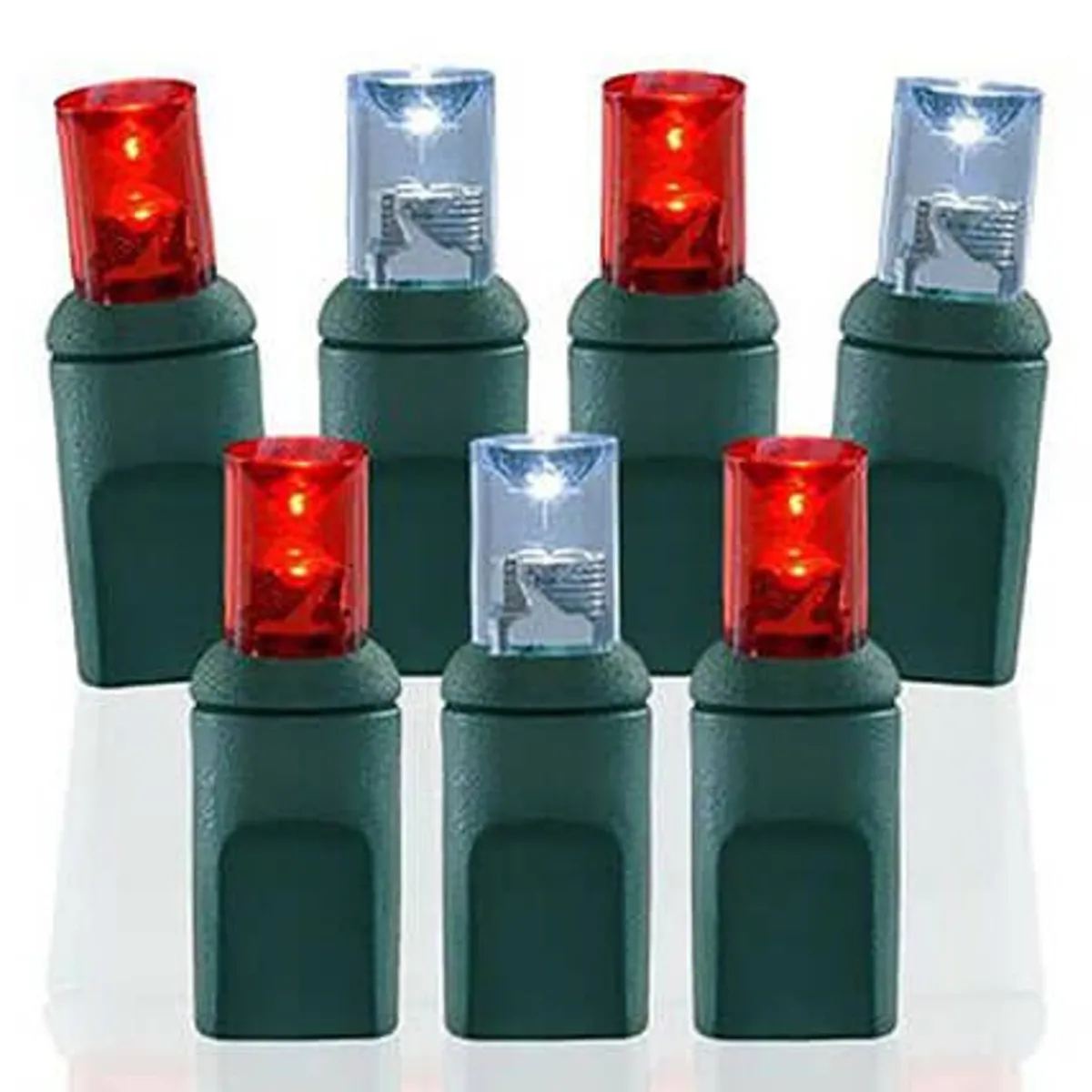 Decorator's Warehouse Light Strands|Outdoor Lighting^5mm Cool White/Red - 70L 4" Spacing