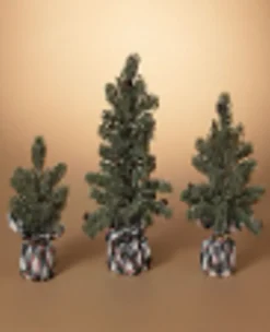 Decorator's Warehouse Christmas Accents^Pine Tree With Plaid Fabric - Large