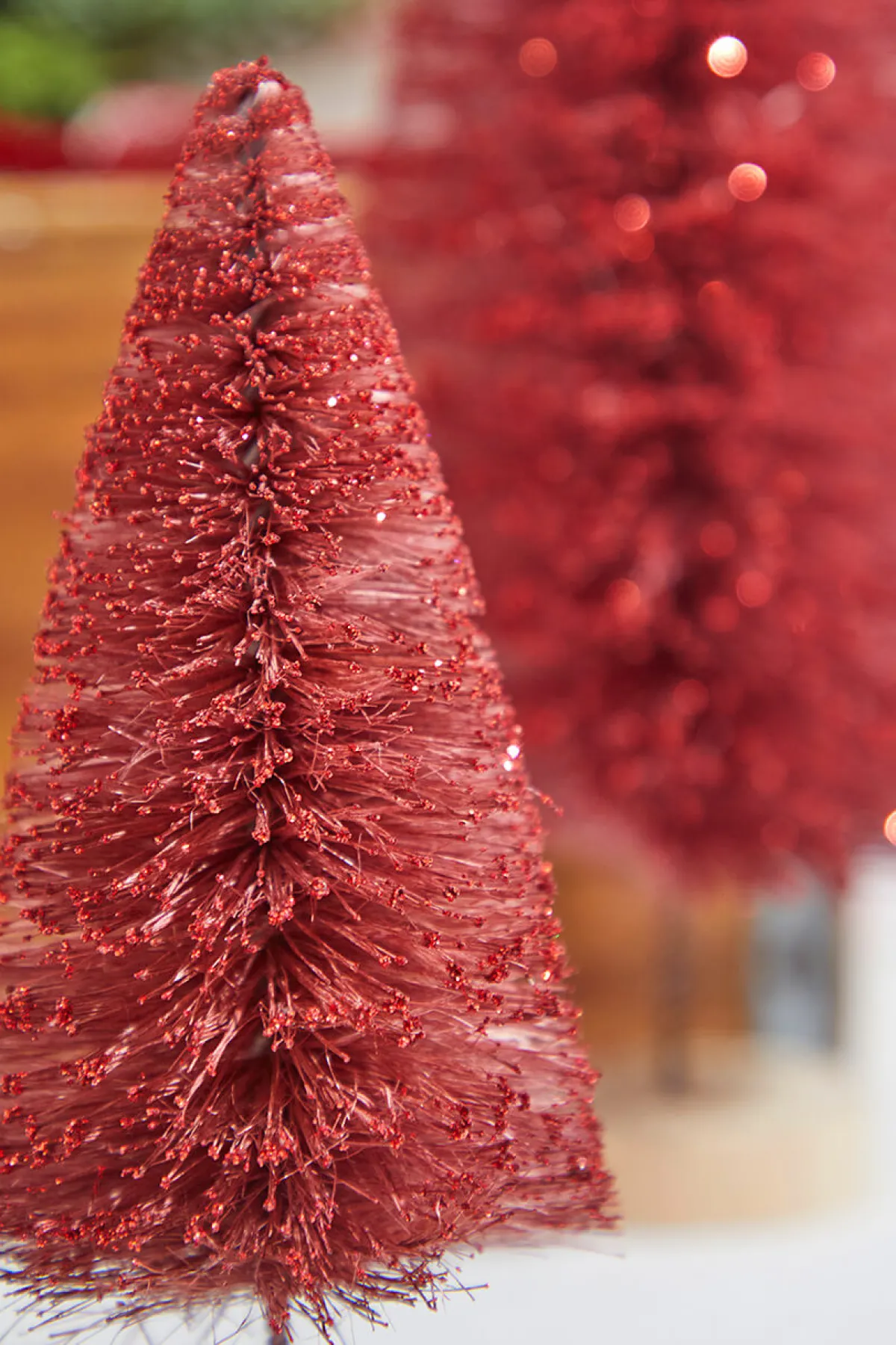 Decorator's Warehouse Christmas Accents^Red Bottle Brush Tree - Set Of 3
