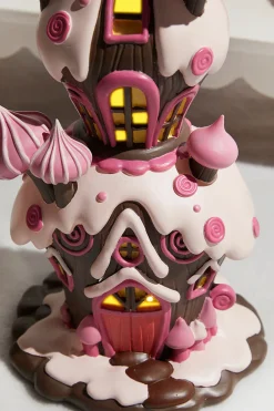 Decorator's Warehouse Christmas Accents^Resin Candy House With Led - Brown Pink