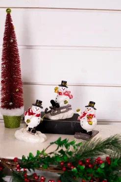 Decorator's Warehouse Christmas Accents^Resin Playing Jolly Snowman