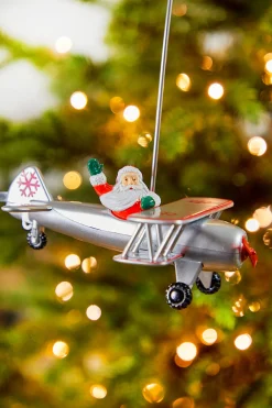 Decorator's Warehouse Christmas Accents^Santa's Biplane Tree Topper