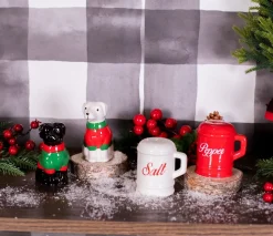Decorator's Warehouse Christmas Accents^Sweater Lab Pup Salt And Pepper Shakers - Set Of 2
